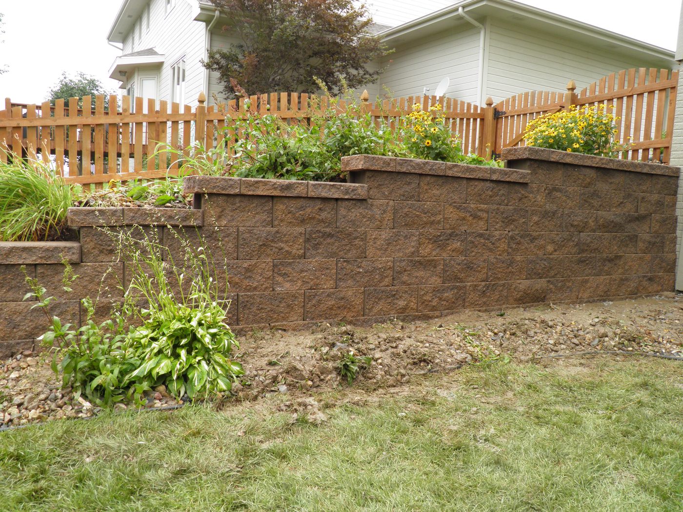 After: finished block retaining wall